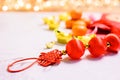 Chinese New Year, China gold ingots,  Traditional Asian style Royalty Free Stock Photo