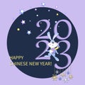Chinese New Year 2023. Cute Rabbit. Design for branding cover, postcard, poster, website banner. Royalty Free Stock Photo
