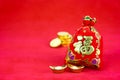 Chinese new year decoration: red felt fabric packet or ang pow w