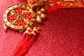 Chinese new year decorations and Auspicious ornaments on red bokeh background Royalty Free Stock Photo