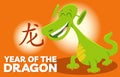 Chinese New Year design with cartoon dragon character