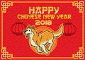Chinese new year design with running dog