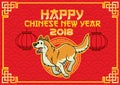 Chinese new year design with running dog Royalty Free Stock Photo
