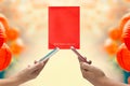 Digital Hongbao or red envelope are sending on cellphone