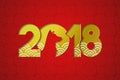 Chinese new year dog 2018 gold paper cut card Royalty Free Stock Photo