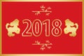 2018 Chinese New year. The year of the dog. Vector illustration. Royalty Free Stock Photo