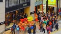 Chinese new year dragon dance at hugo boss boutique