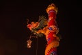 Chinese New Year Dragon Decoration on the column at night