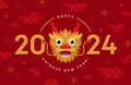 2024 Chinese New Year with dragon head