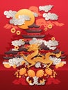 chinese new year of dragon icon zodiac sign for greeting card asian flyer invitation poster vertical