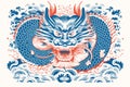 Chinese new year dragon. Traditional oriental celebration design