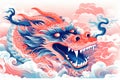 Chinese new year dragon. Traditional oriental celebration design