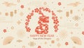 Chinese New Year 2024, Year of the Dragon, zodiac. Banner template for Chinese New Year with dragon and traditional