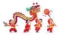 Chinese New Year festival people with paper dragon Royalty Free Stock Photo