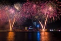 The Chinese New Year fireworks show Royalty Free Stock Photo
