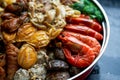 Chinese New Year food during Chinese New Year, assorted big Poon Choi Royalty Free Stock Photo