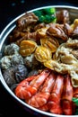 Chinese New Year food during Chinese New Year, assorted big Poon Choi Royalty Free Stock Photo