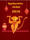 Chinese new year,funny monkey, Royalty Free Stock Photo