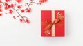 Chinese New Year Gift Decoration On Solid White Background Flat Lay Royalty Free Stock Photo