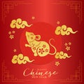 Chinese new year gold rat vector background