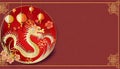 Chinese New Year 2024 of the golden dragon background. AI Generated Royalty Free Stock Photo