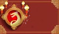 Chinese New Year 2024 of the golden dragon background. AI Generated Royalty Free Stock Photo