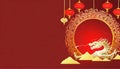 Chinese New Year 2024 of the golden dragon background. AI Generated Royalty Free Stock Photo