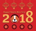 2018 Chinese New Year greeting card Royalty Free Stock Photo