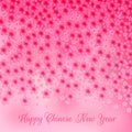 Chinese New Year greeting card with cherry blossom confetti on pink gradient background. Floral backdrop vector illustration. Easy Royalty Free Stock Photo