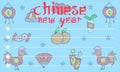 Chinese New Year greeting card illustration Royalty Free Stock Photo