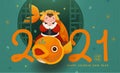 CNY goldfish greeting card template Royalty Free Stock Photo