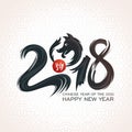 Chinese New Year Greeting Card. 2018 year. Royalty Free Stock Photo