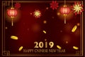 Chinese New Year greeting design template in oriental style.