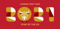 Chinese new year , 2021, Happy new year, Year of the OX, modern design, colorful, cow,.geometry
