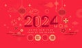 2024 Chinese New Year horizontal banner,flyer,card