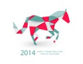 Chinese new year of the Horse abstract triangle illustration. Royalty Free Stock Photo