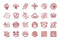 Chinese New Year Icon Set Hand drawn doodle icons