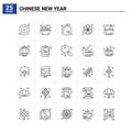 25 Chinese New Year icon set. vector background Royalty Free Stock Photo