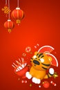 Chinese New Year idea - colorful 3D illustration Royalty Free Stock Photo