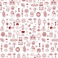 Chinese new year Imlek doodle hand drawn seamless pattern Royalty Free Stock Photo