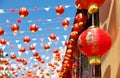 Chinese new year lanterns in china town. Royalty Free Stock Photo