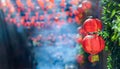 Chinese new year lanterns in chinatown Royalty Free Stock Photo