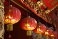 Chinese new year lanterns in chinatown. Royalty Free Stock Photo