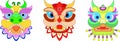 Chinese New Year Lion Dance Head. Flat vector illustration. Royalty Free Stock Photo