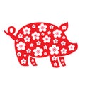 Chinese new year logo. Celebrate year of pig