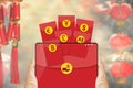 E-hongbao on Chinese New Year as safe from Covid-19 Royalty Free Stock Photo