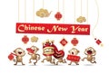 Chinese New Year monkey character Vector Set