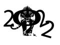 Chinese New Year 2022, noble tiger, Happy New Year and symbol of the Year of Tiger