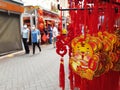 Chinese new year ornaments displayed in Singapore Chinatown Royalty Free Stock Photo