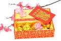 Chinese new year ornaments and red packets Royalty Free Stock Photo